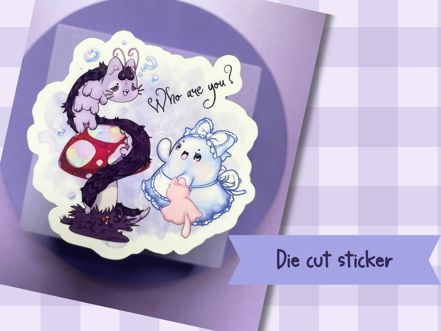 Alice's adventures in wonderland die cut sticker for laptops and kindles, bookish gift, whimsical stickers, laminated sticker