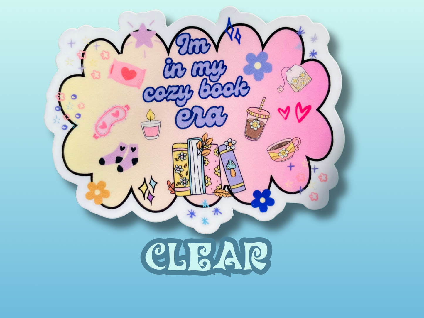 In my cozy book era sticker, gifts for book lovers, cute sticker, die cut sticker, laminate sticker, laptop sticker, vinyl sticker, glitter