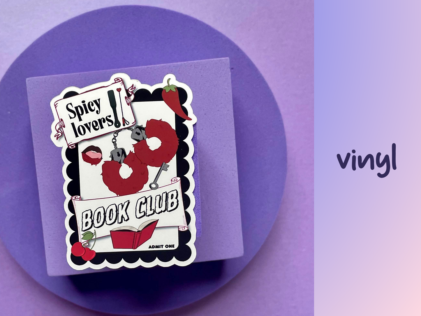 spicy book lovers club die cut , kindle and laptop sticker, gifts for bookish spicy smut book lovers, vinyl and laminated, journaling