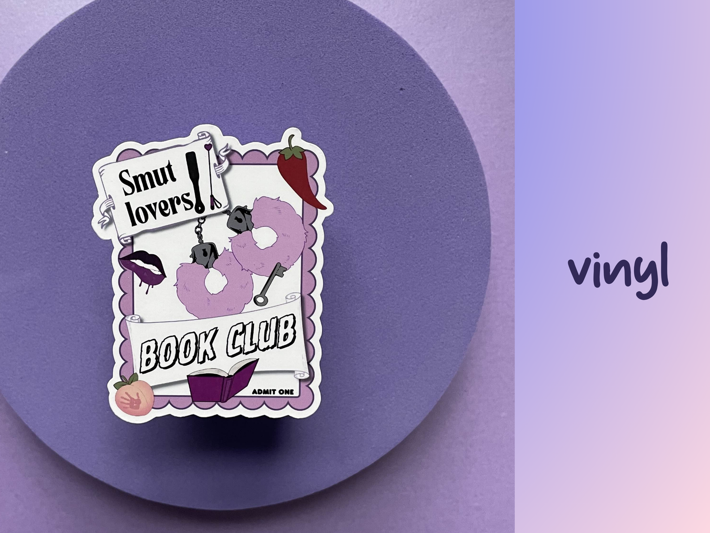 Smut book lovers club die cut , kindle and laptop sticker, gifts for bookish spicy smut book lovers, vinyl and laminated, journaling