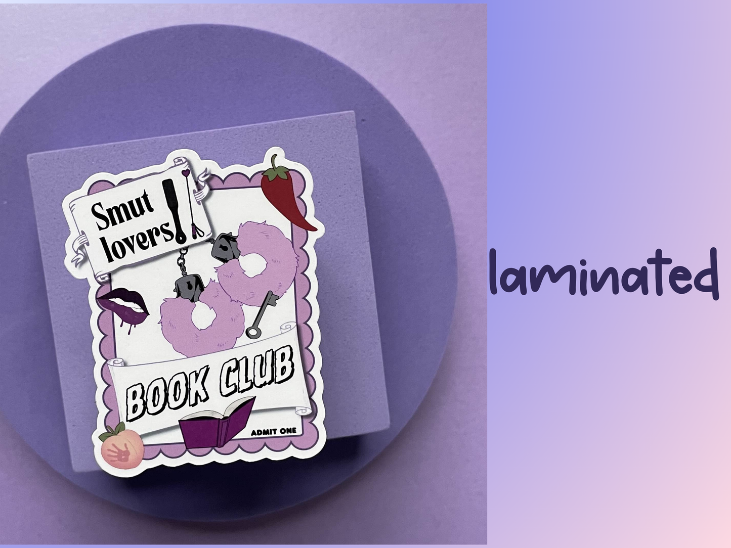 Smut book lovers club die cut , kindle and laptop sticker, gifts for bookish spicy smut book lovers, vinyl and laminated, journaling