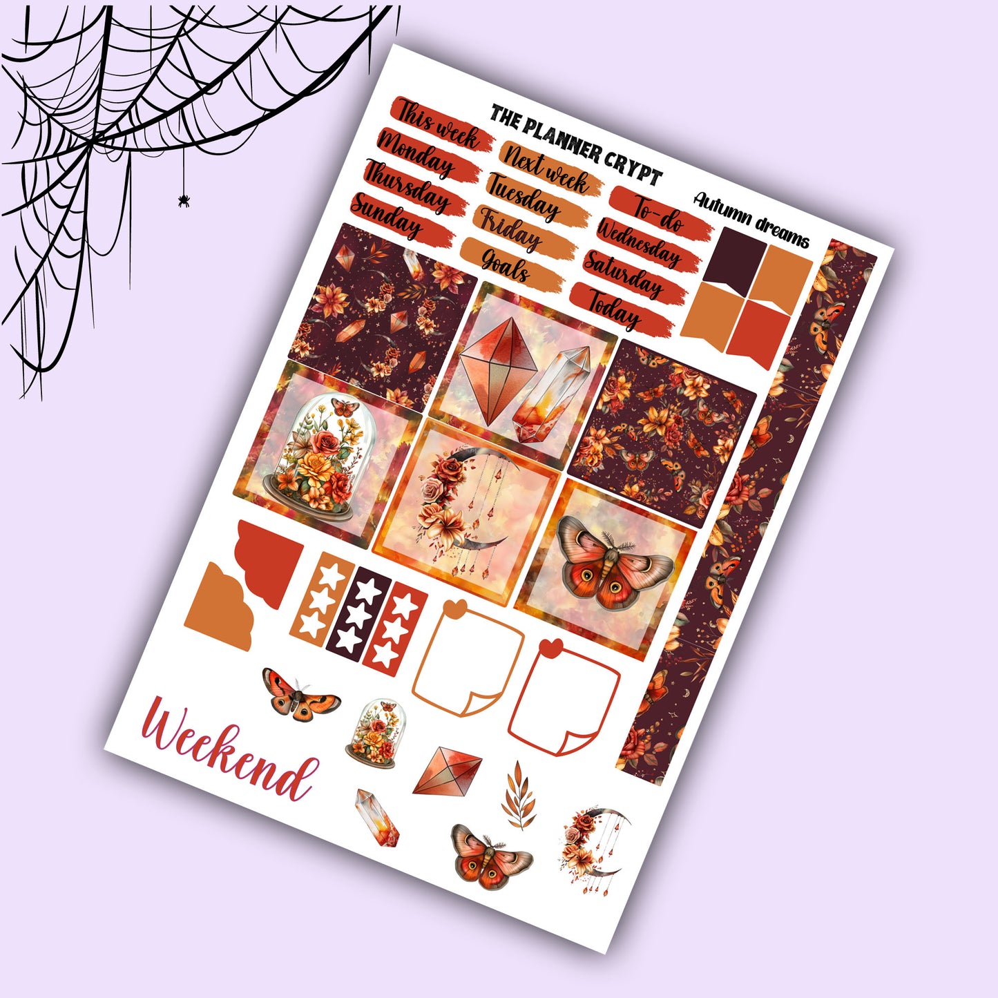 Autumn dreams Hobonichi cousin planner sticker kit