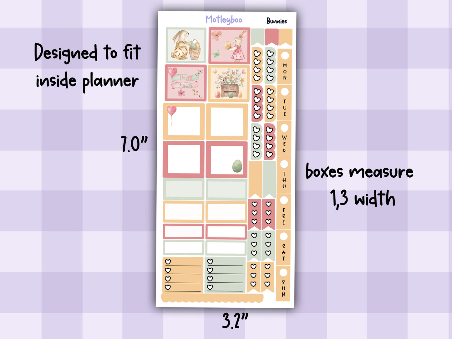 Easter hobonichi weeks, sticker kit, hobonichi planner, easter stickers sticker, bunnies