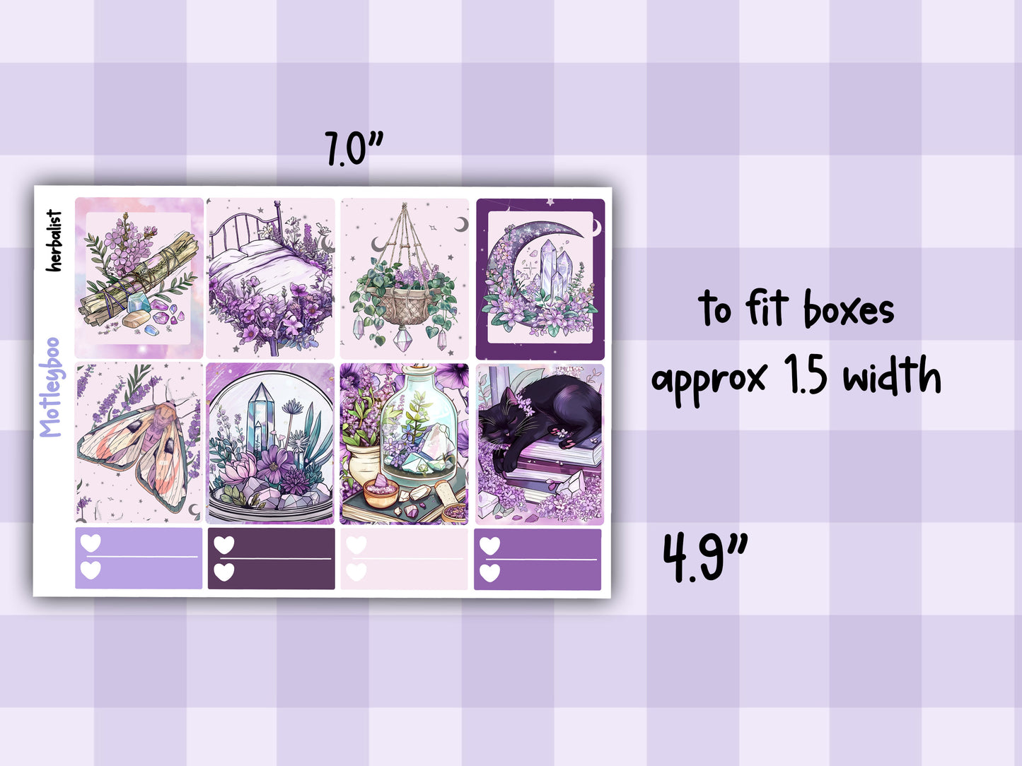 Weekly Planner Sticker Kit,Witchy Celestial Vertical Planning Stickers, Herbalist