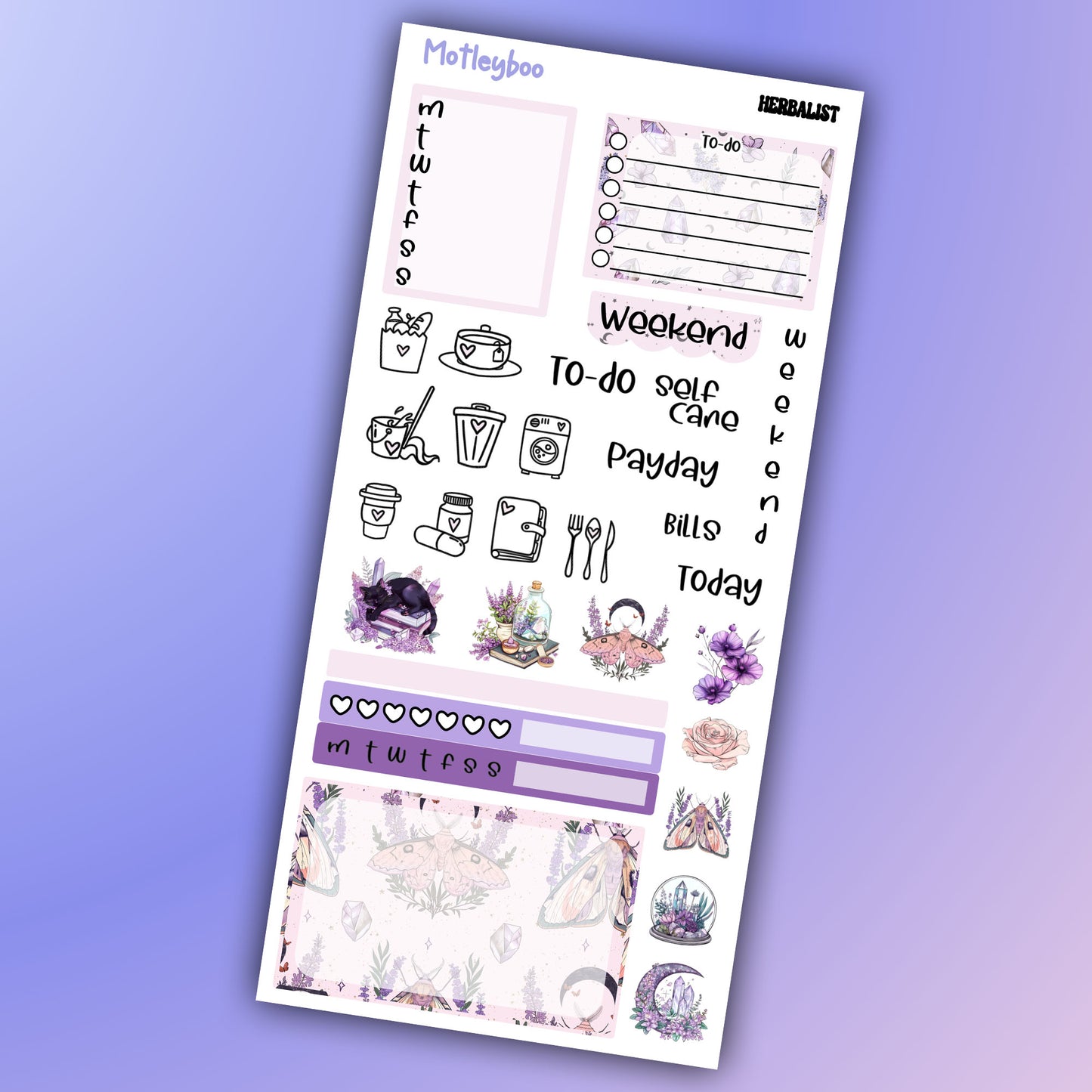 Hobonichi weeks, sticker kit, hobonichi planner, herb stickers, witch planner, pagan stickers, planner stickers, witch sticker, witchcraft