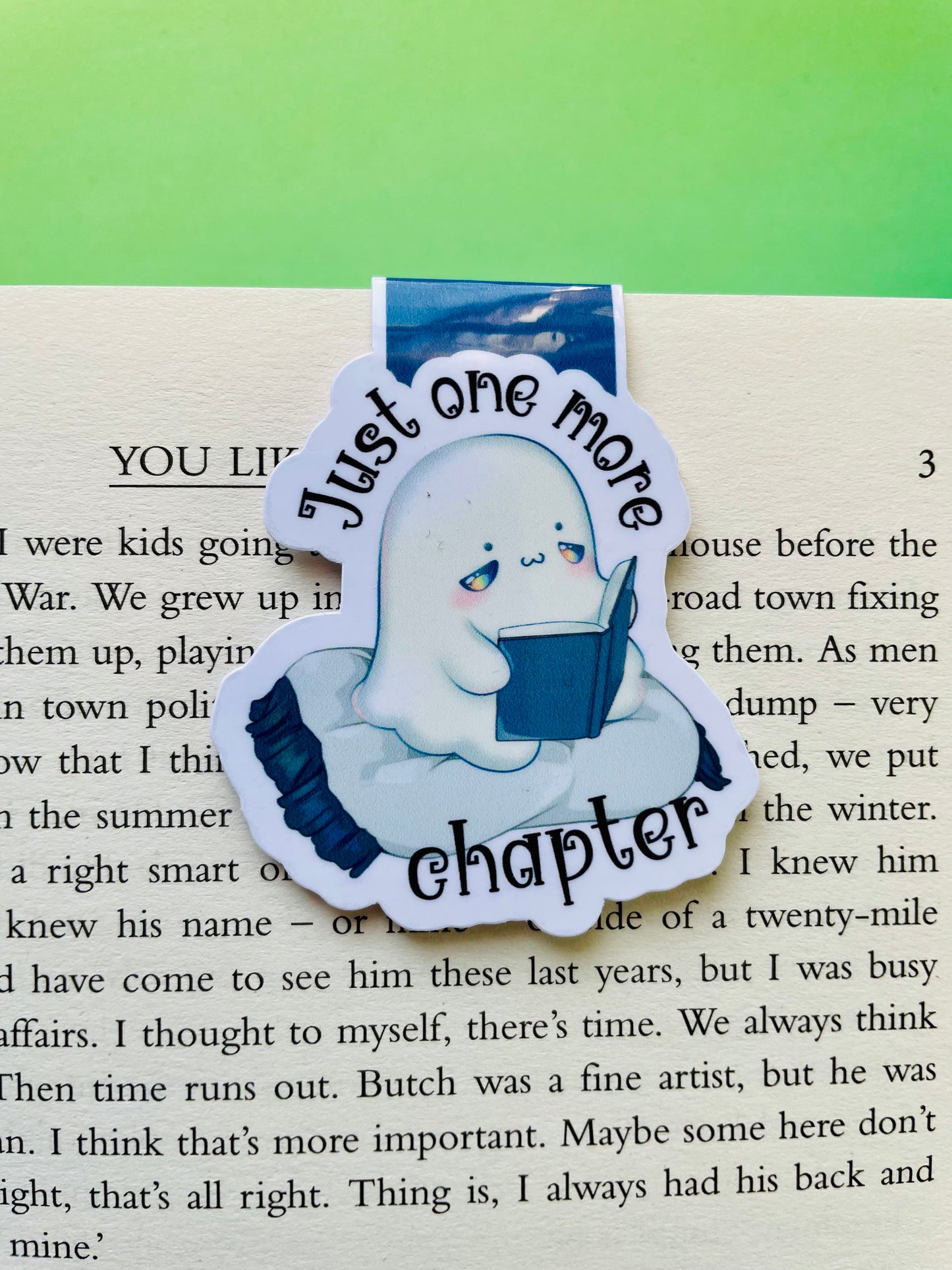 Just one more chapter magnetic bookmark, gifts for book lovers, ghost bookmark, cute bookmark