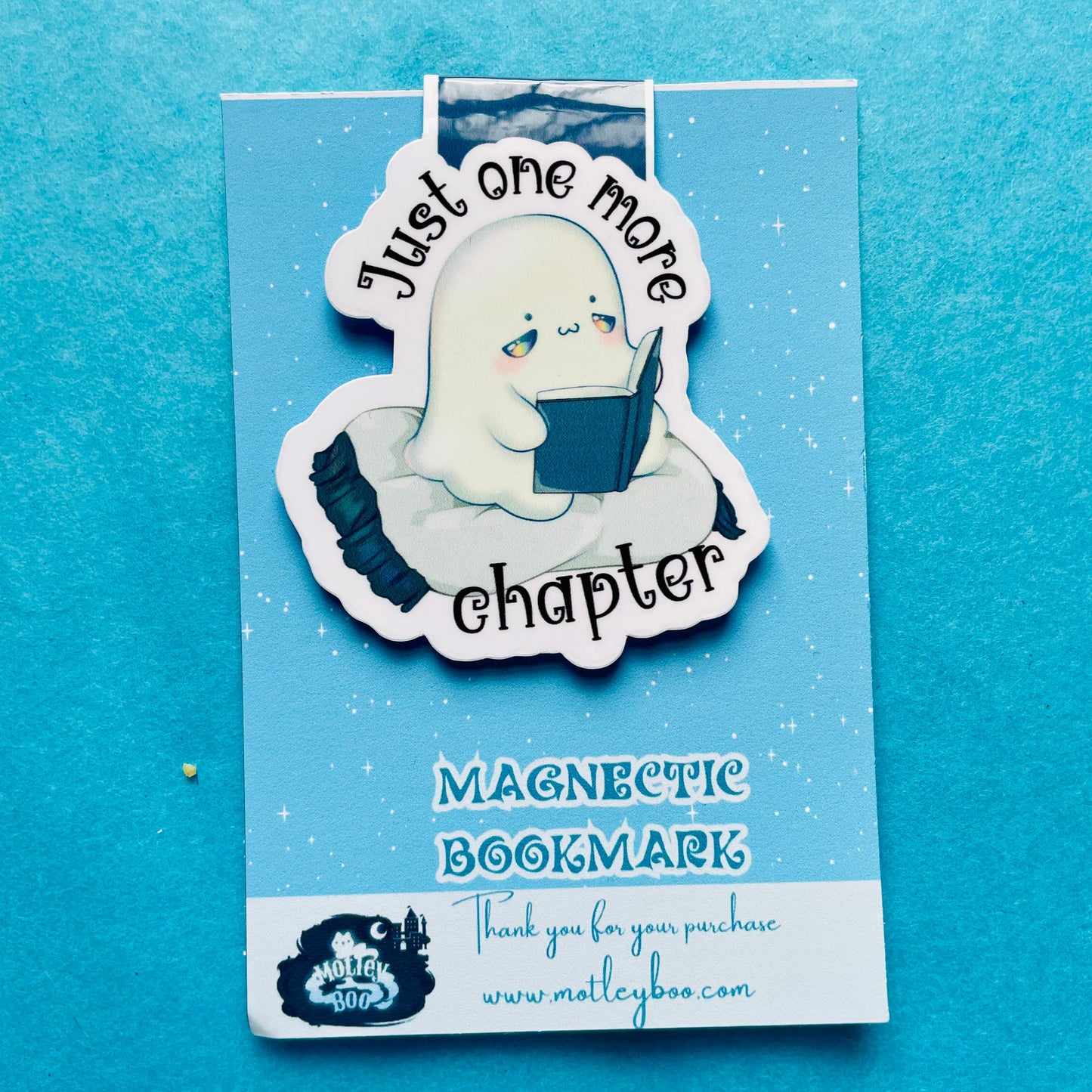 Just one more chapter magnetic bookmark, gifts for book lovers, ghost bookmark, cute bookmark
