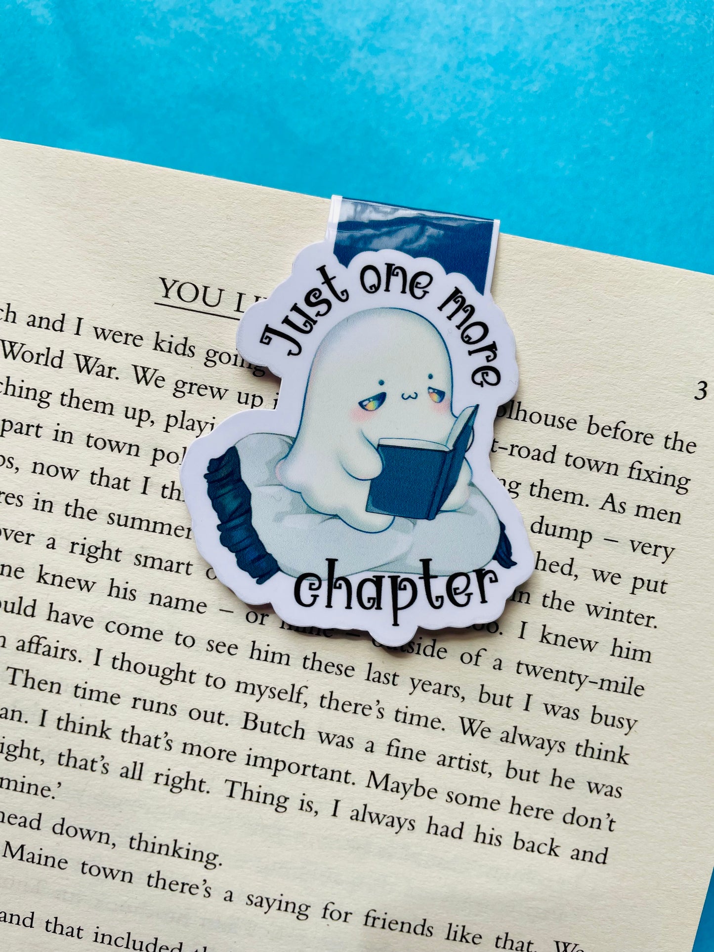 Just one more chapter magnetic bookmark, gifts for book lovers, ghost bookmark, cute bookmark