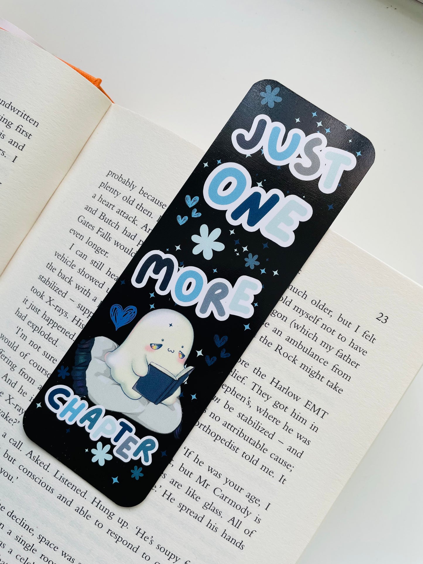 Just one more chapter bookmark, gifts for book lovers, ghost bookmark, cute bookmark