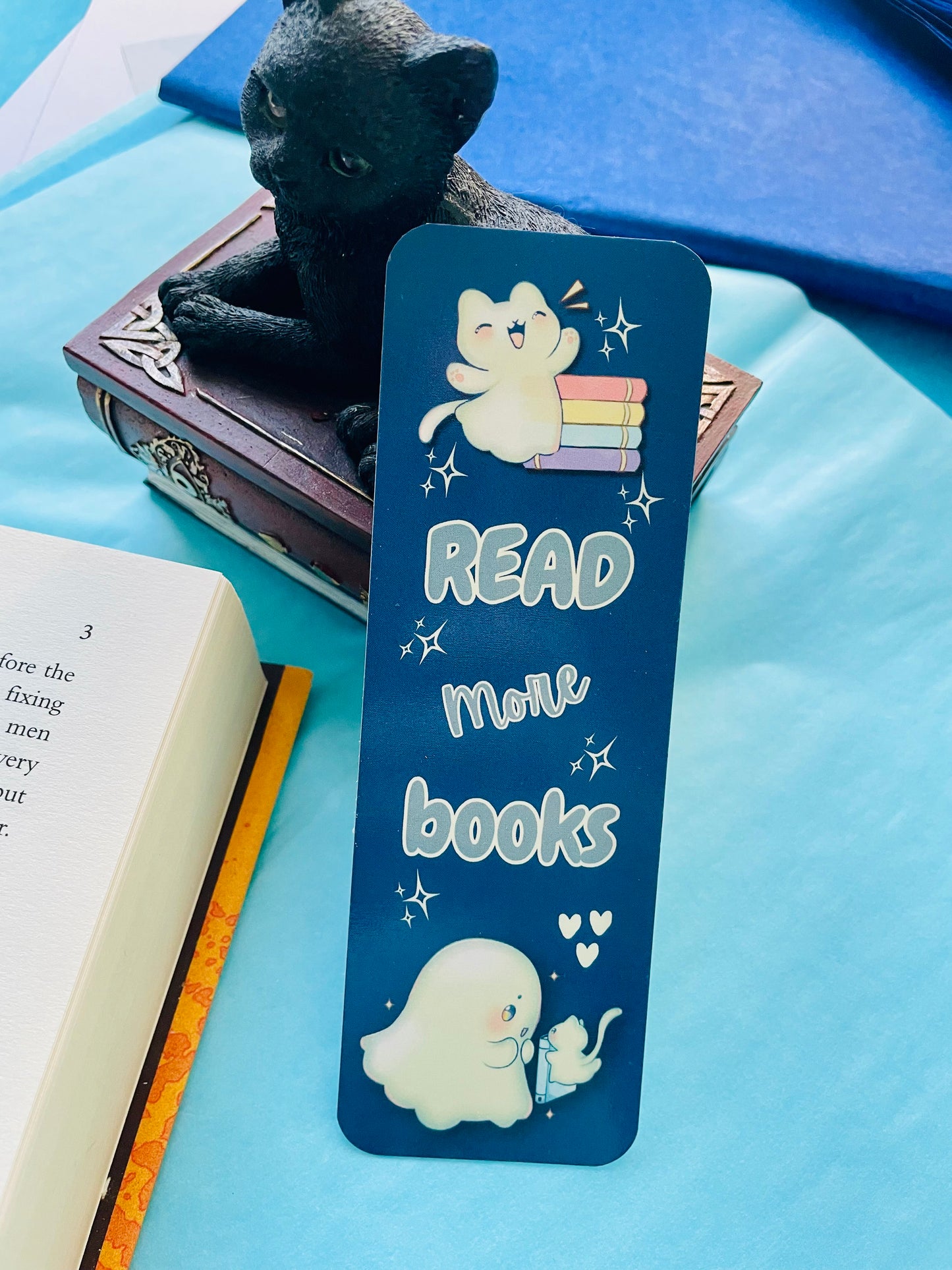 Read more books bookmark, gifts for book lovers, ghost bookmark, cute bookmark