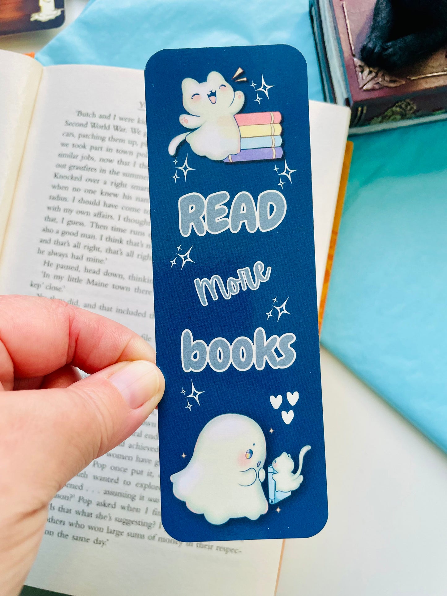Read more books bookmark, gifts for book lovers, ghost bookmark, cute bookmark