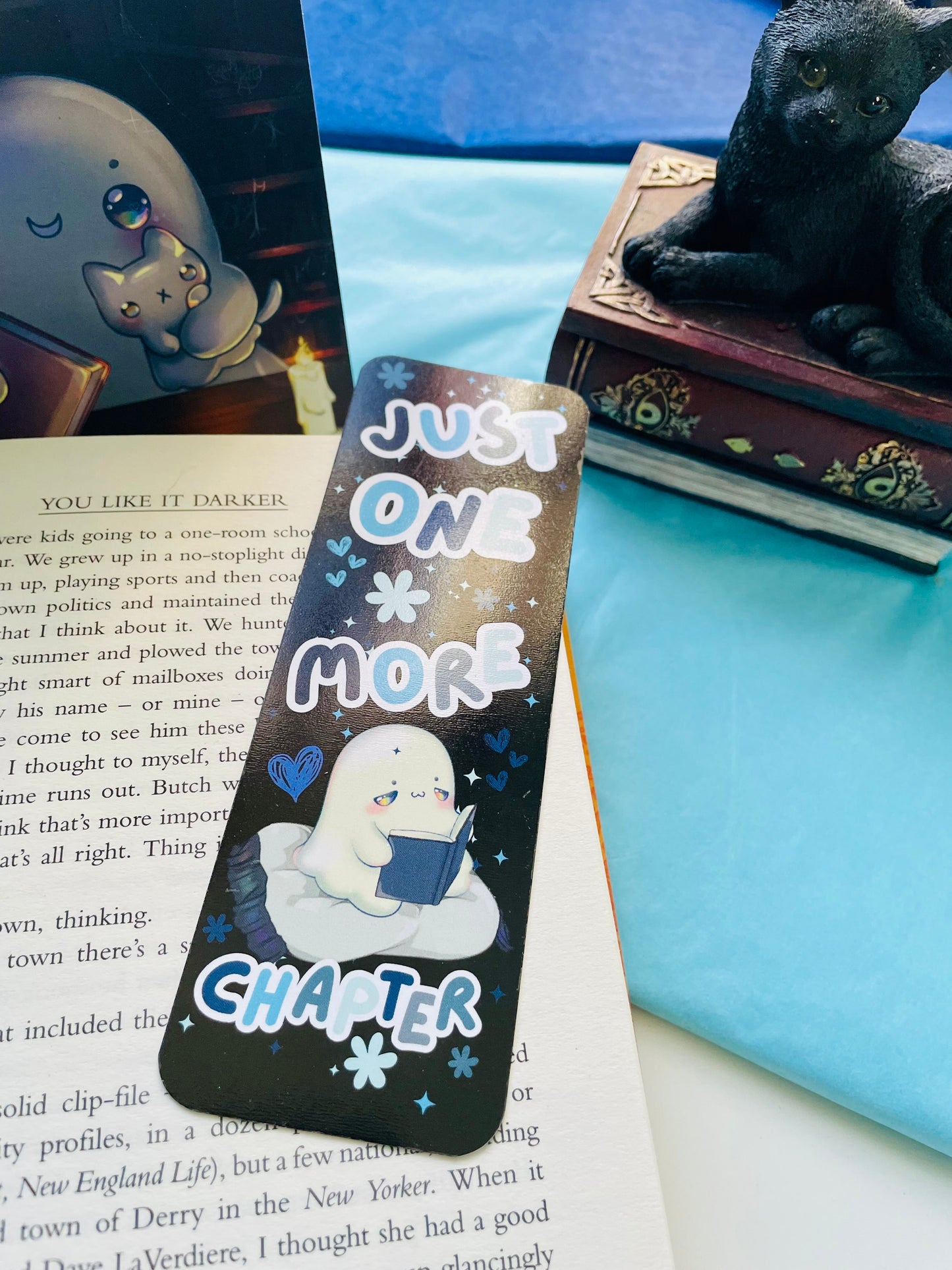 Just one more chapter bookmark, gifts for book lovers, ghost bookmark, cute bookmark