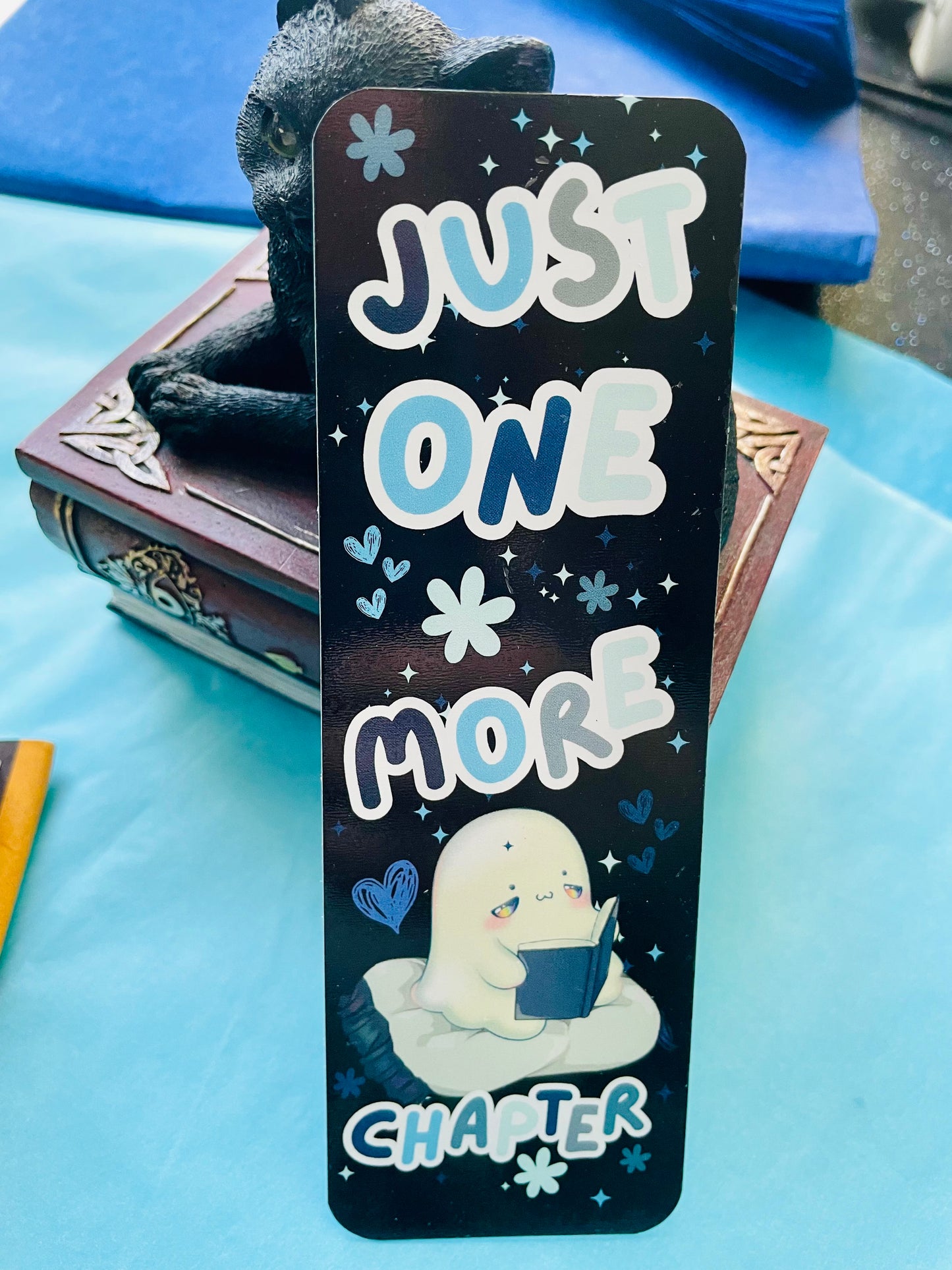 Just one more chapter bookmark, gifts for book lovers, ghost bookmark, cute bookmark