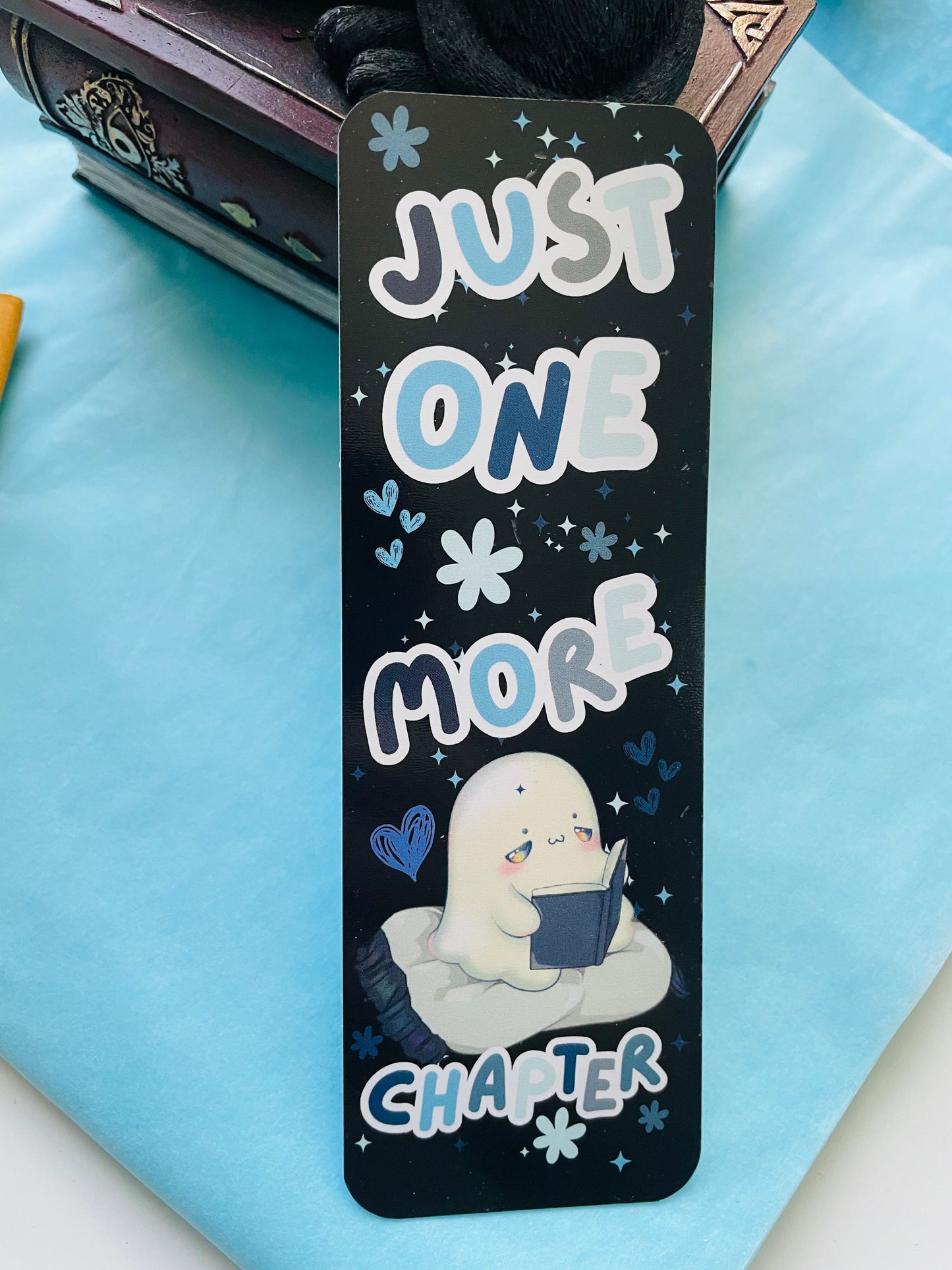 Just one more chapter bookmark, gifts for book lovers, ghost bookmark, cute bookmark