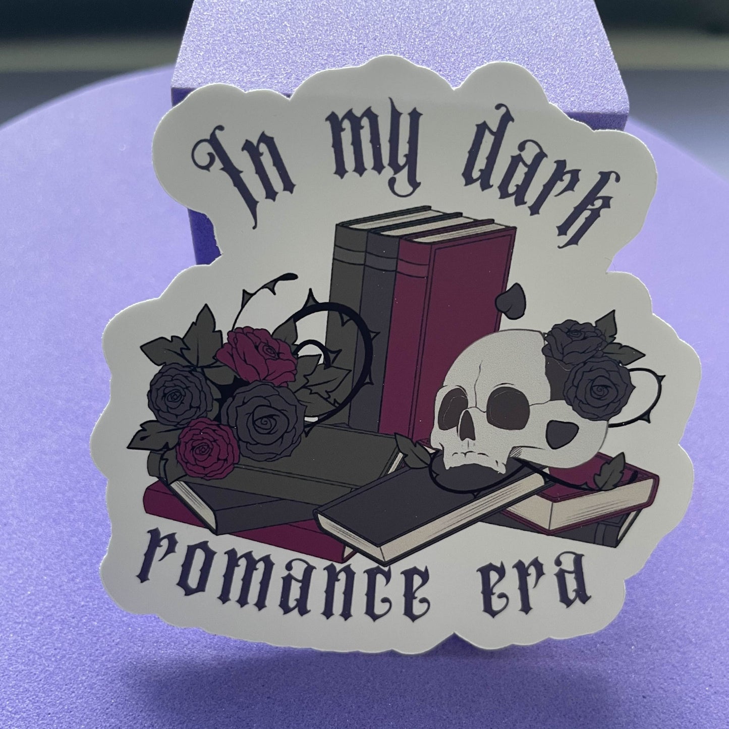 In my dark romance era die cut sticker, dark romance, gothic romance, gifts for, book nerds, book lovers, bookish, vinyl sticker, book club