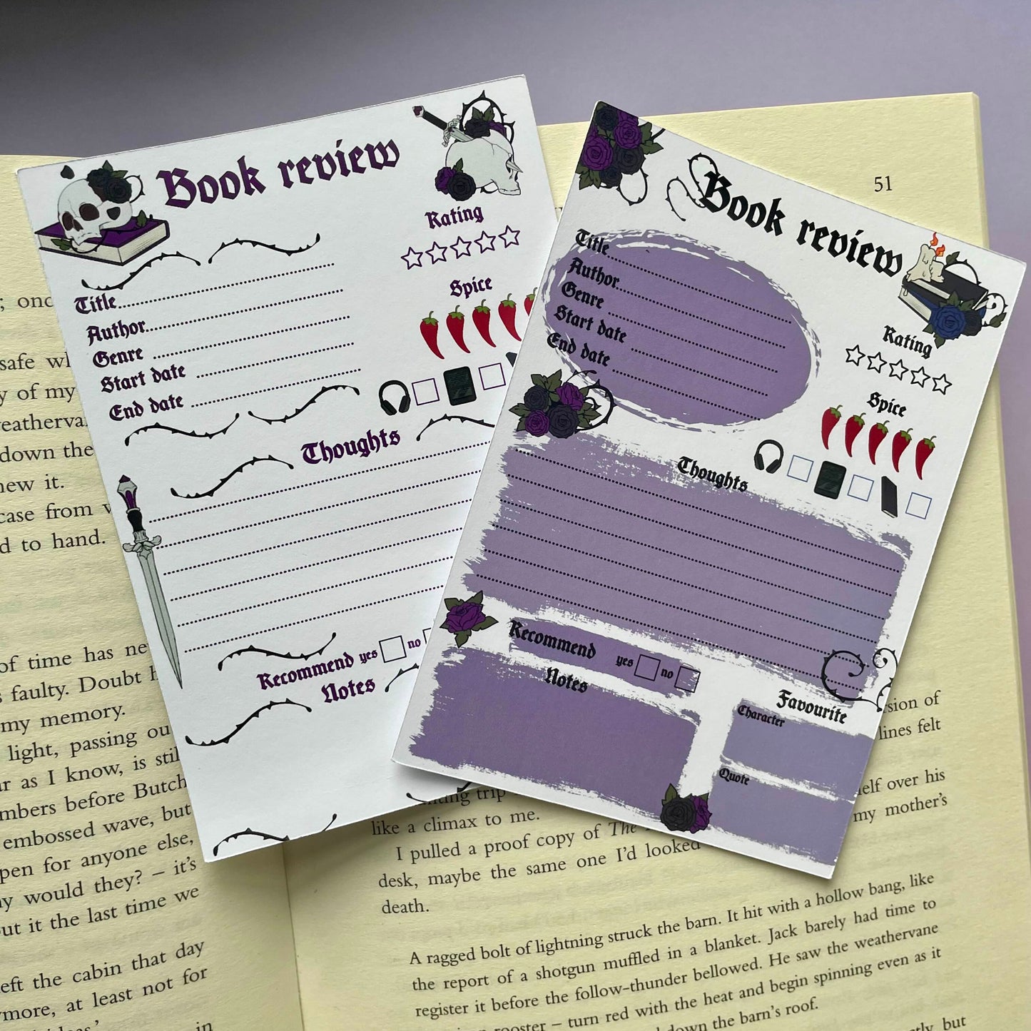 Book review card inserts, bookish stickers, gifts for, book lovers, book nerds, gothic romance, skulls & books, in my dark romance era