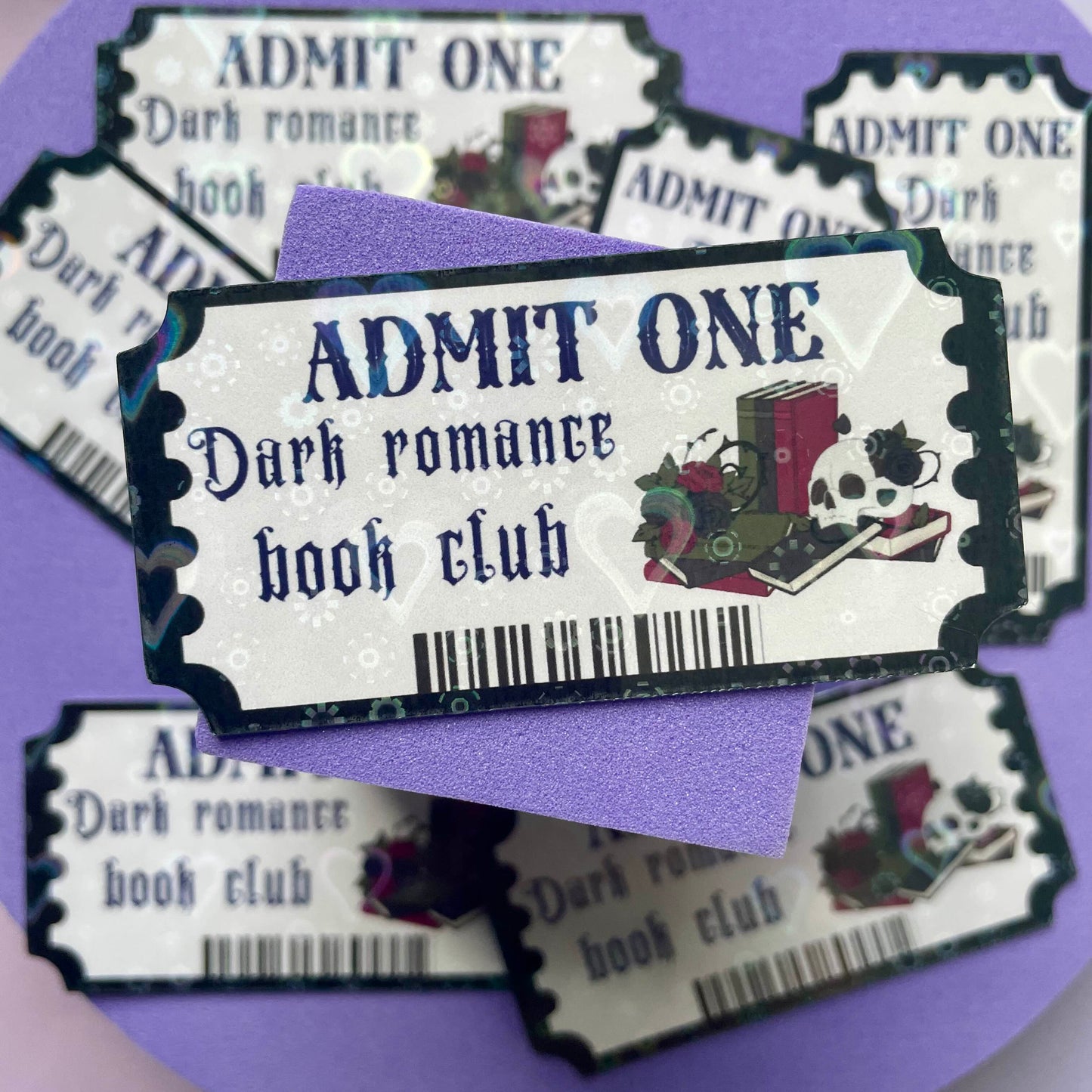 Dark romance book club ticket die cut sticker, dark romance, gothic romance, gifts for, book nerds, book lovers, bookish, vinyl sticker, book club (Copy)