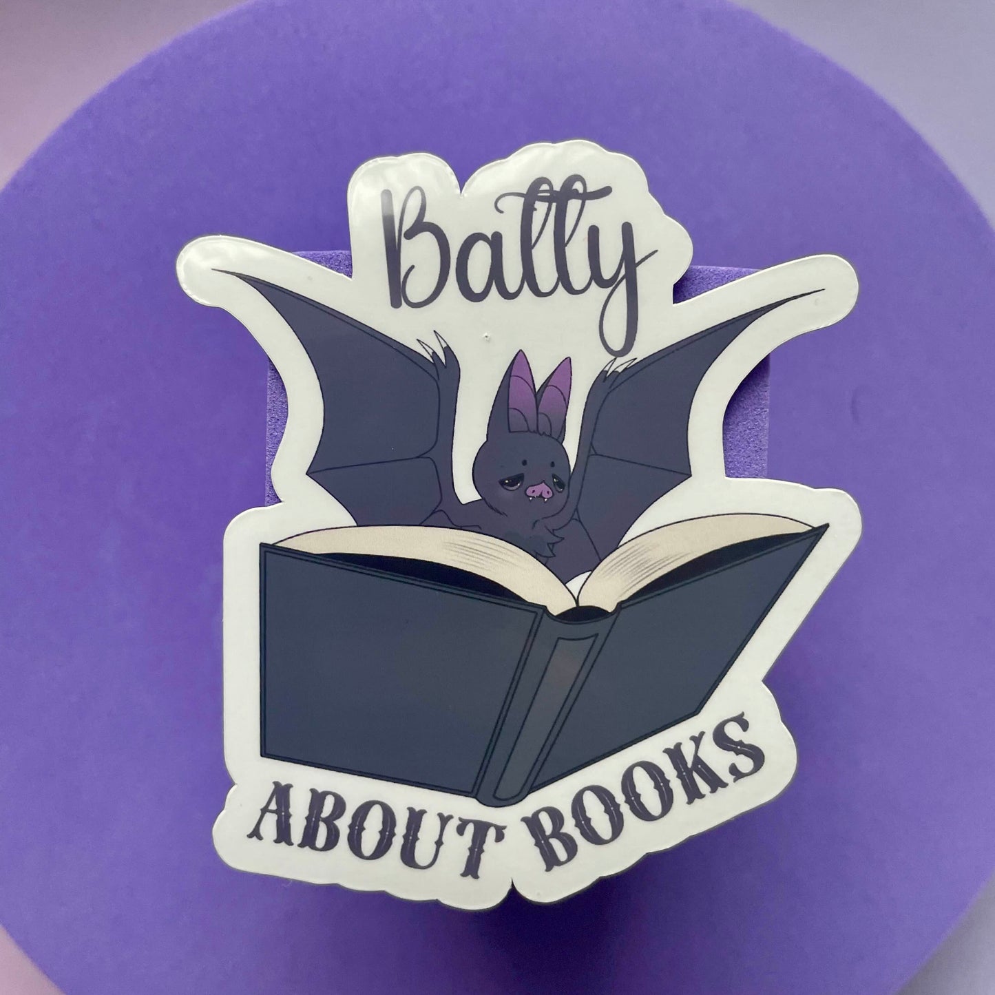 Batty about books die cut sticker, gifts for, book nerds, book lovers, bookish, vinyl sticker, book club