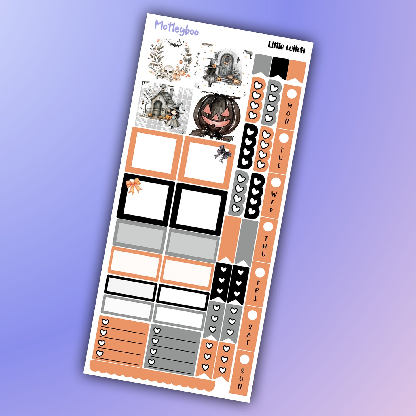 Hobonichi weeks, sticker kit, hobonichi planner, witch stickers, planner stickers, gothic planning