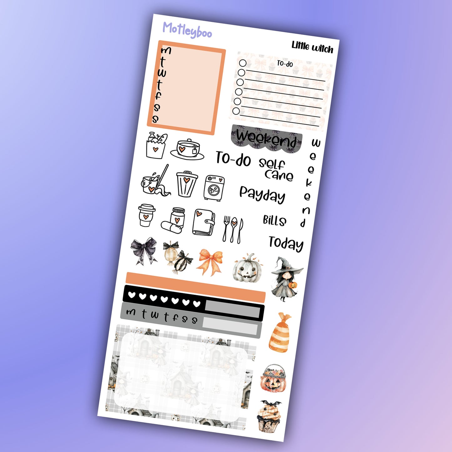 Hobonichi weeks, sticker kit, hobonichi planner, witch stickers, planner stickers, gothic planning