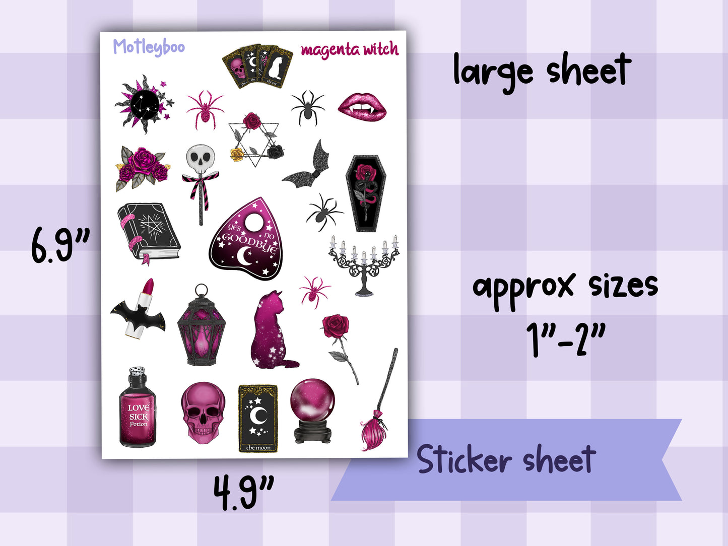 planner sticker sheet, halloween stickers, spooky stickers, vampire stickers, spooky gifts, deco stickers, goth stickers, Halloween gift