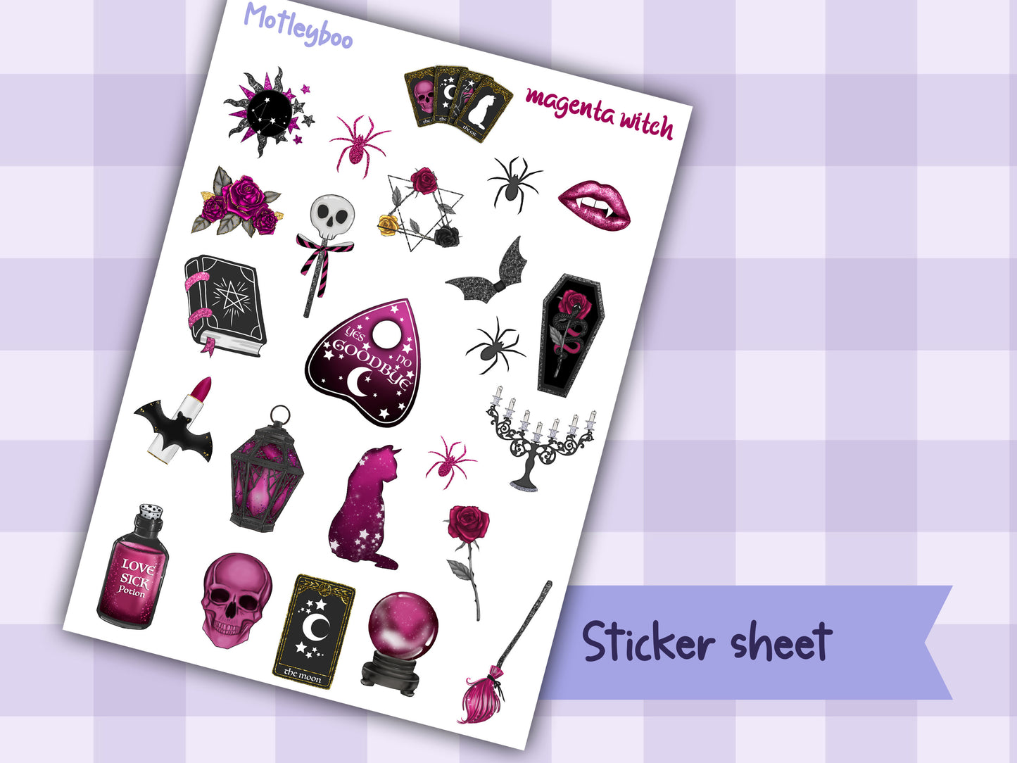 planner sticker sheet, halloween stickers, spooky stickers, vampire stickers, spooky gifts, deco stickers, goth stickers, Halloween gift