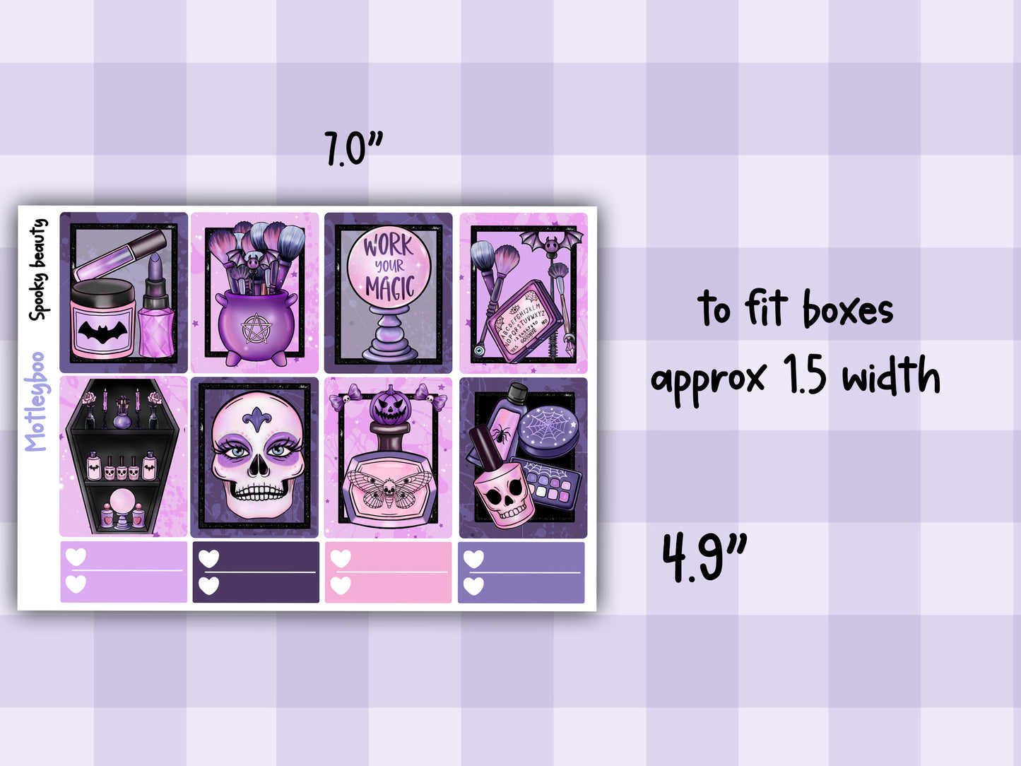Weekly Planner Sticker Kit, gothic spooky halloween beauty Vertical Planning Stickers, Spooky beau