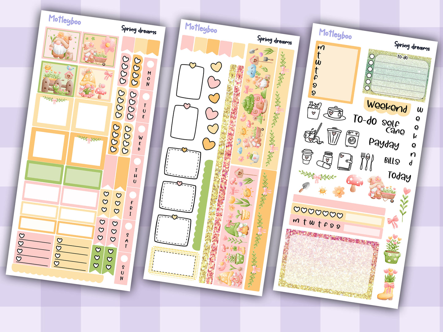Hobonichi weeks weekly planner sticker kit, spring season planner stickers, Spring dreams
