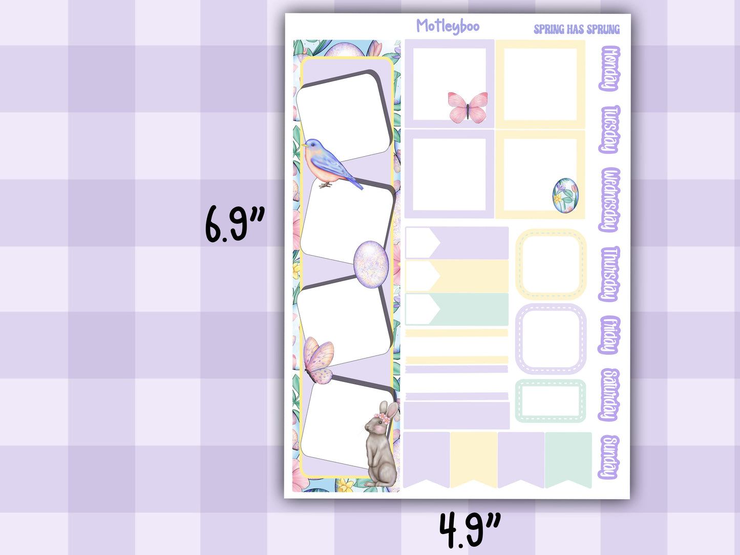 Monthly planner sticker kit, monthly stickers, vertical planner, springtime, easter planner stickers, vertical planner, spring has sprung