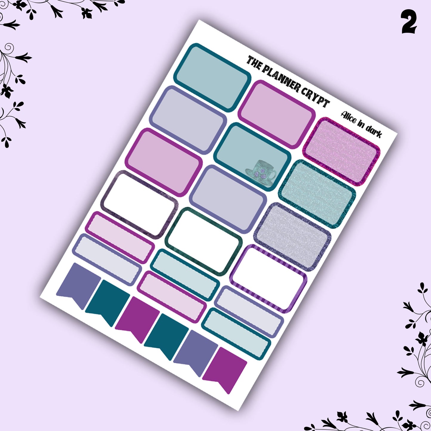 weekly planner sticker kit, gothic alice