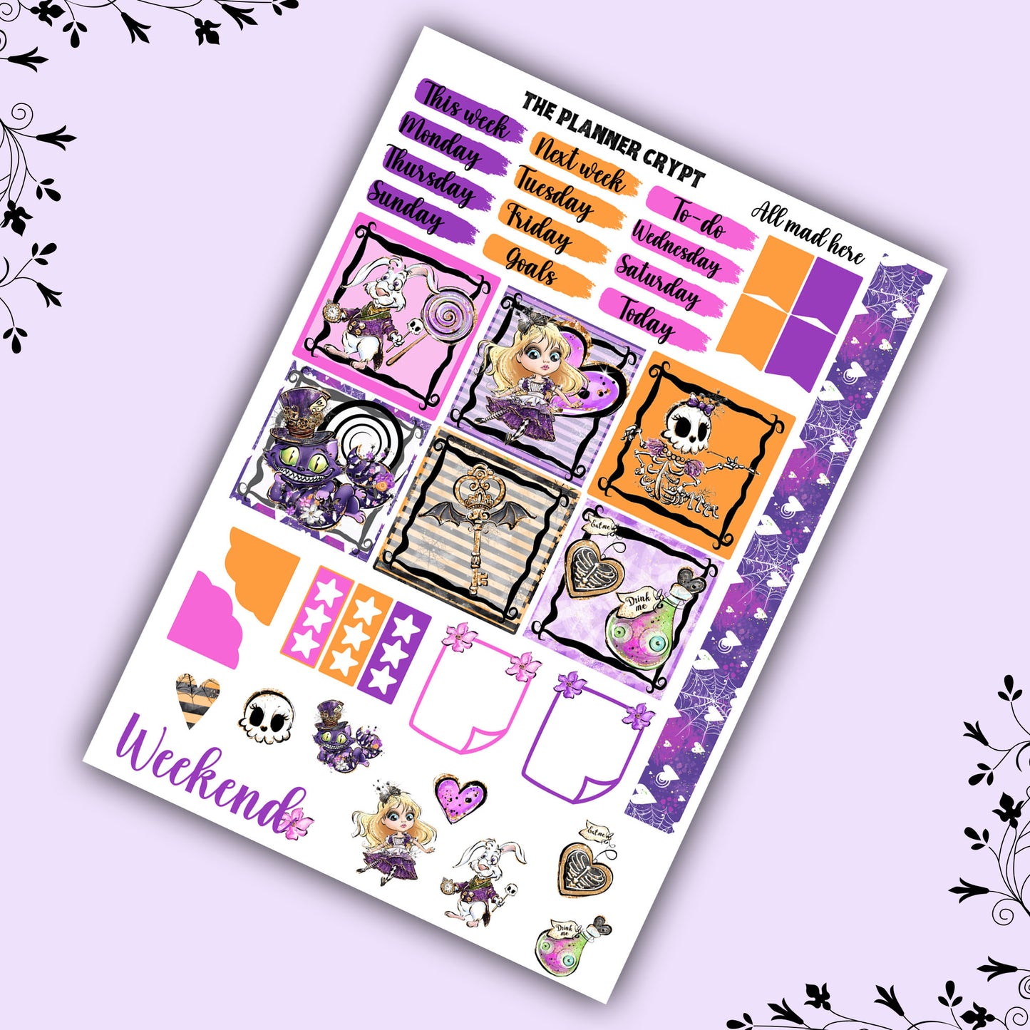 Alice Hobonichi planner sticker kit