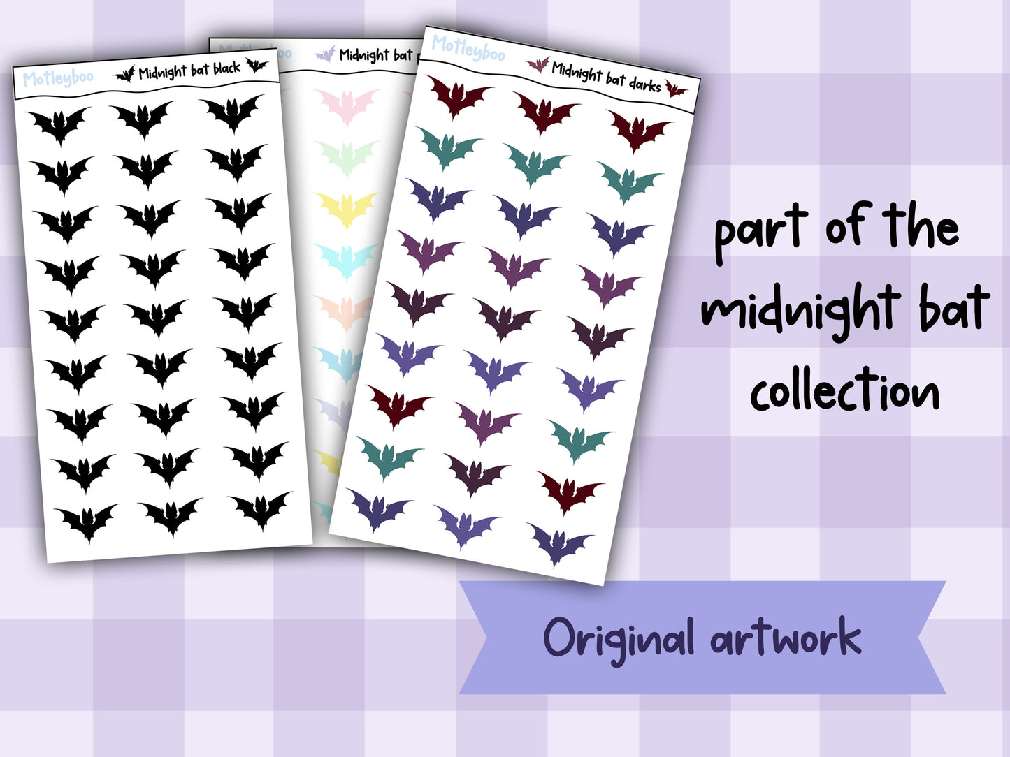 Sticker sheets for Halloween planners, spooky Halloween journaling, functional stickers, spooky season stickers, bat stickers, goth planner