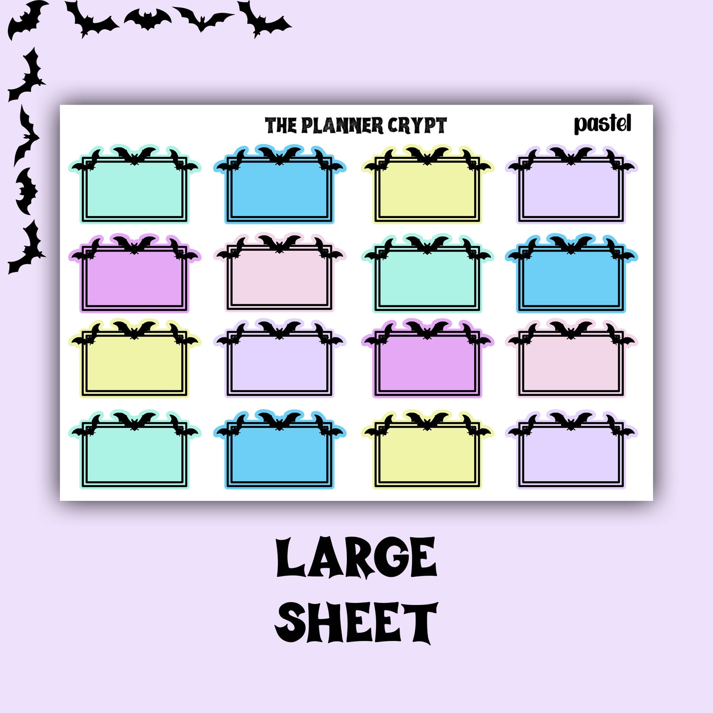 planner box stickers, weekly planner stickers, gothic stickers, stickers, bat stickers, functional stickers, vertical planner