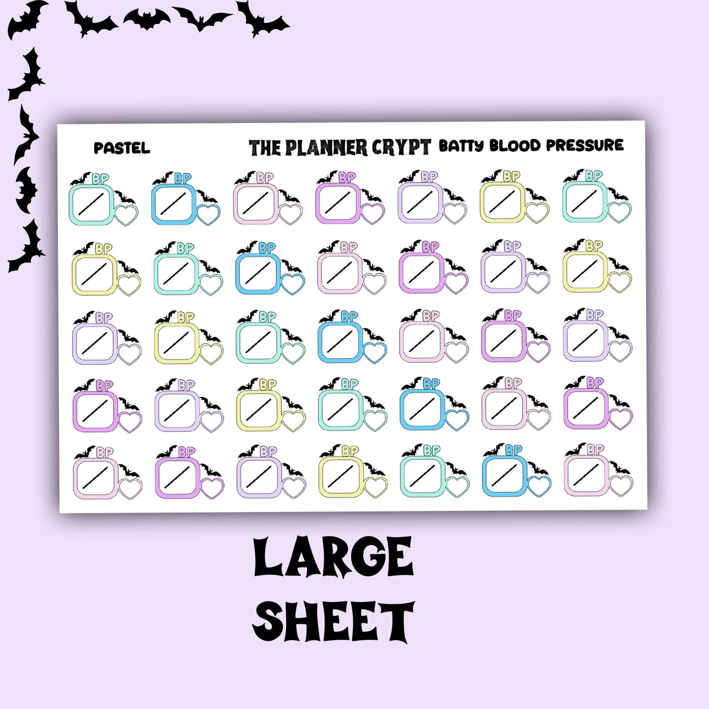 blood pressure tracker stickers, health stickers, gothic planner stickers, functional stickers, stickers, weekly planner stickers