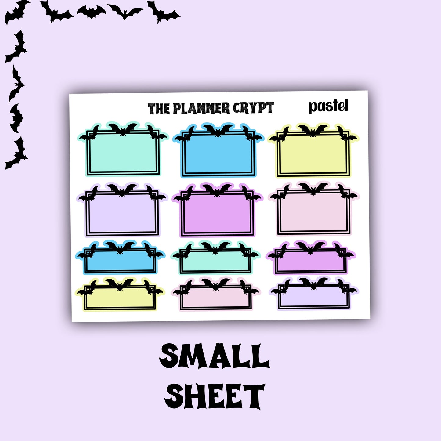 planner box stickers, weekly planner stickers, gothic stickers, stickers, bat stickers, functional stickers, vertical planner