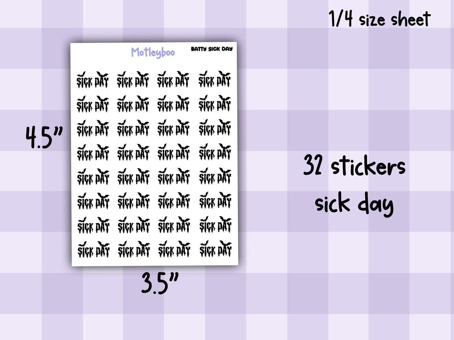 Batty Words Planner Stickers, Spooky Goth Journal Stickers, work planning, gothic planner, functional word stickers