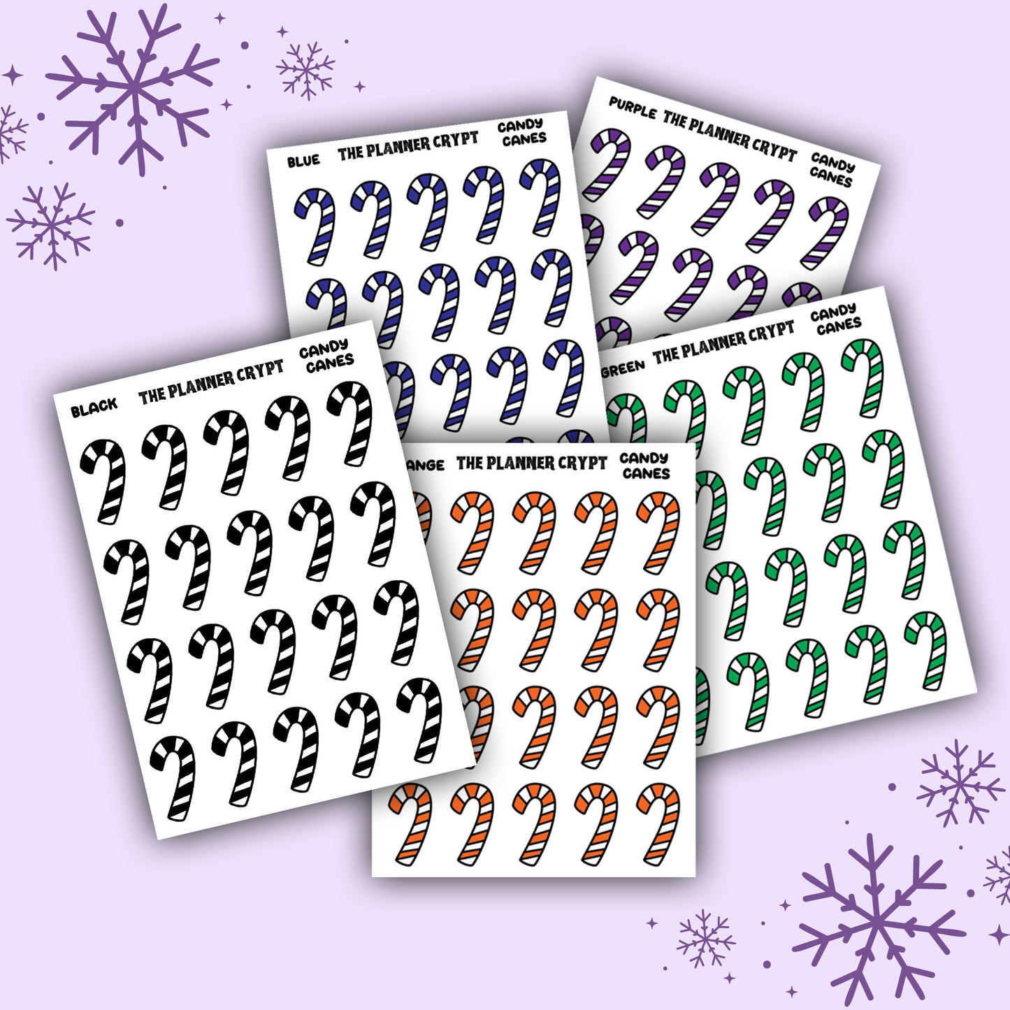 Candy cane stickers, decoration stickers, xmas stickers, stickers for cards, stickers for christmas, Weekly planner sticker sheets