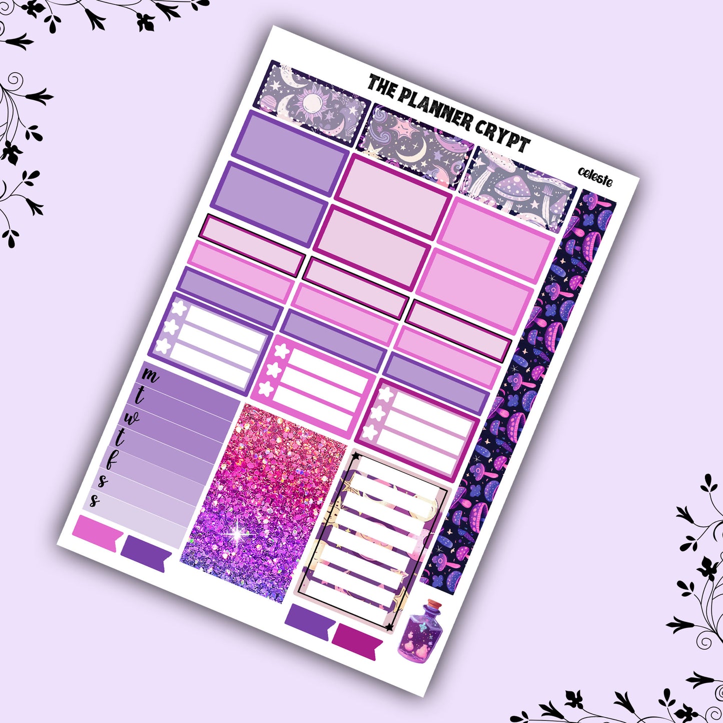 Celeste Hobonichi cousin planner sticker kit