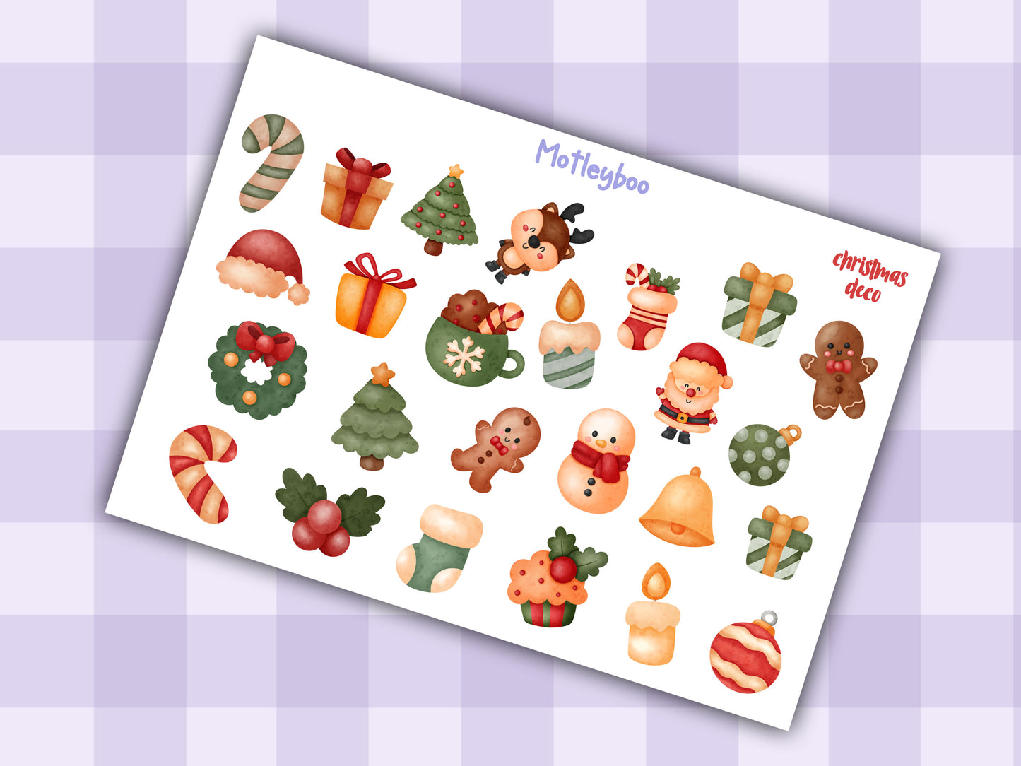 christmas sticker sheet, cute christmas stickers, planner stickers, xmas stickers, stickers for christmas, card stickers, journalling