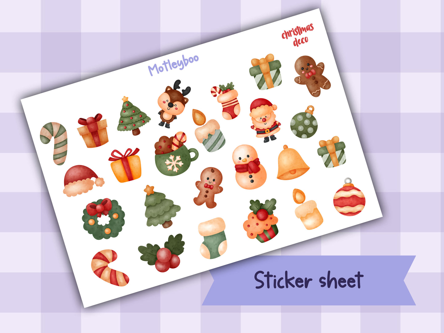 christmas sticker sheet, cute christmas stickers, planner stickers, xmas stickers, stickers for christmas, card stickers, journalling