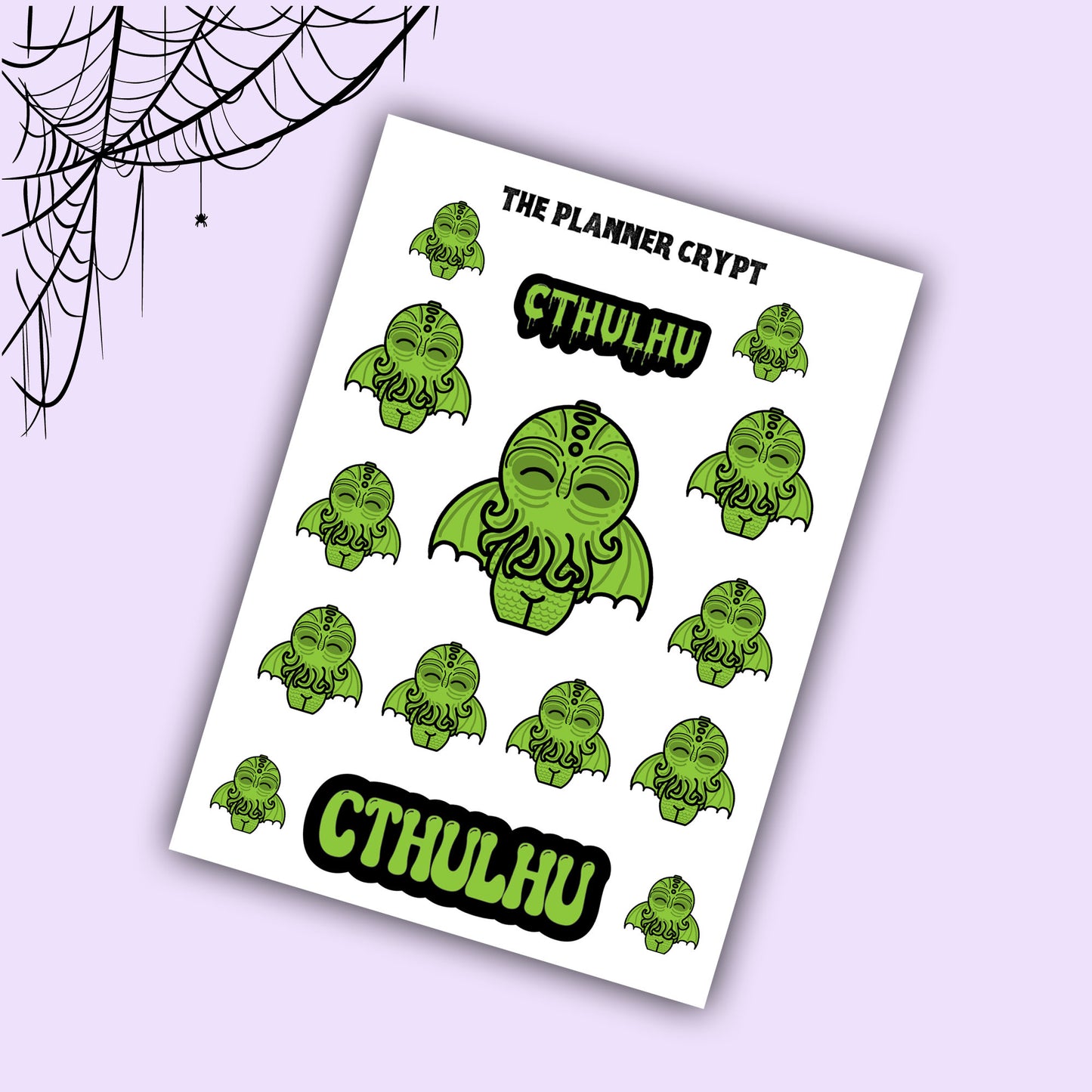 Cthulhu stickers, goth planner, deco stickers, weekly planner stickers, cute stickers. monster stickers, fantasy stickers, horror fiction