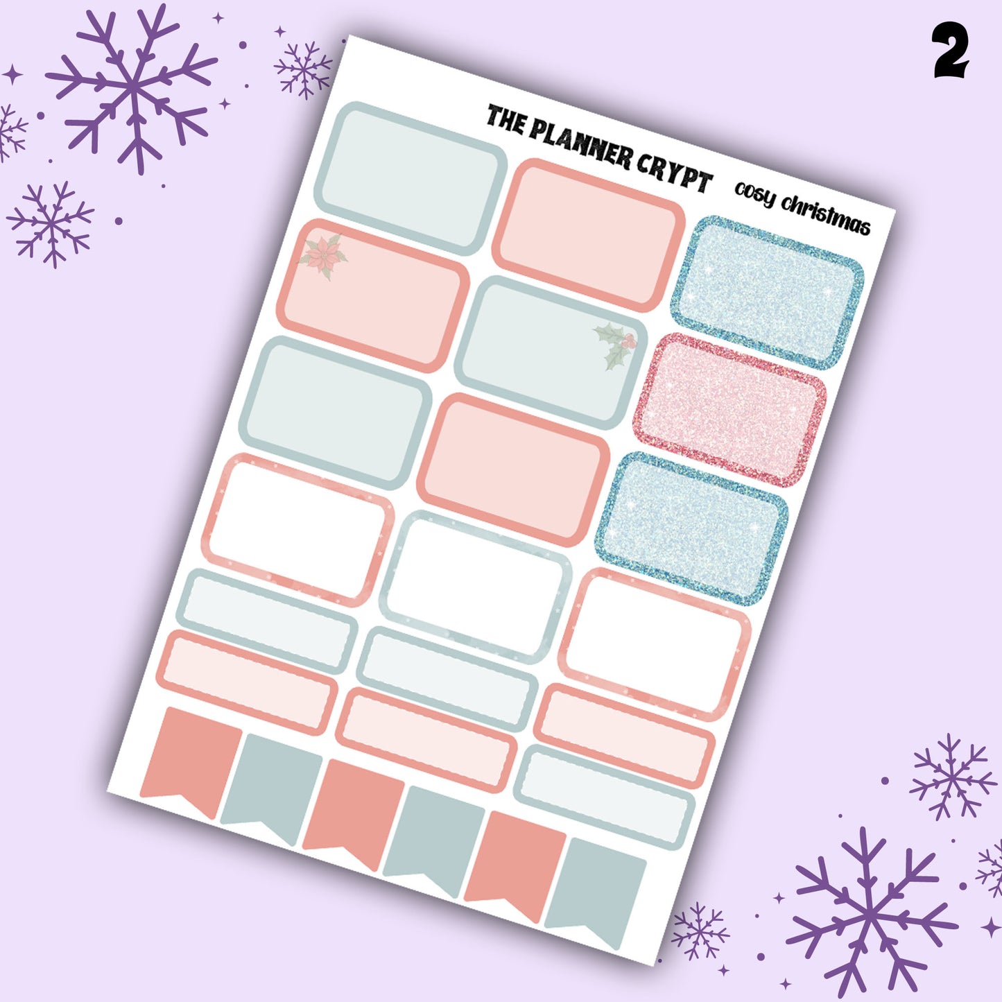 Christmas weekly planner sticker kit, cosy Christmas