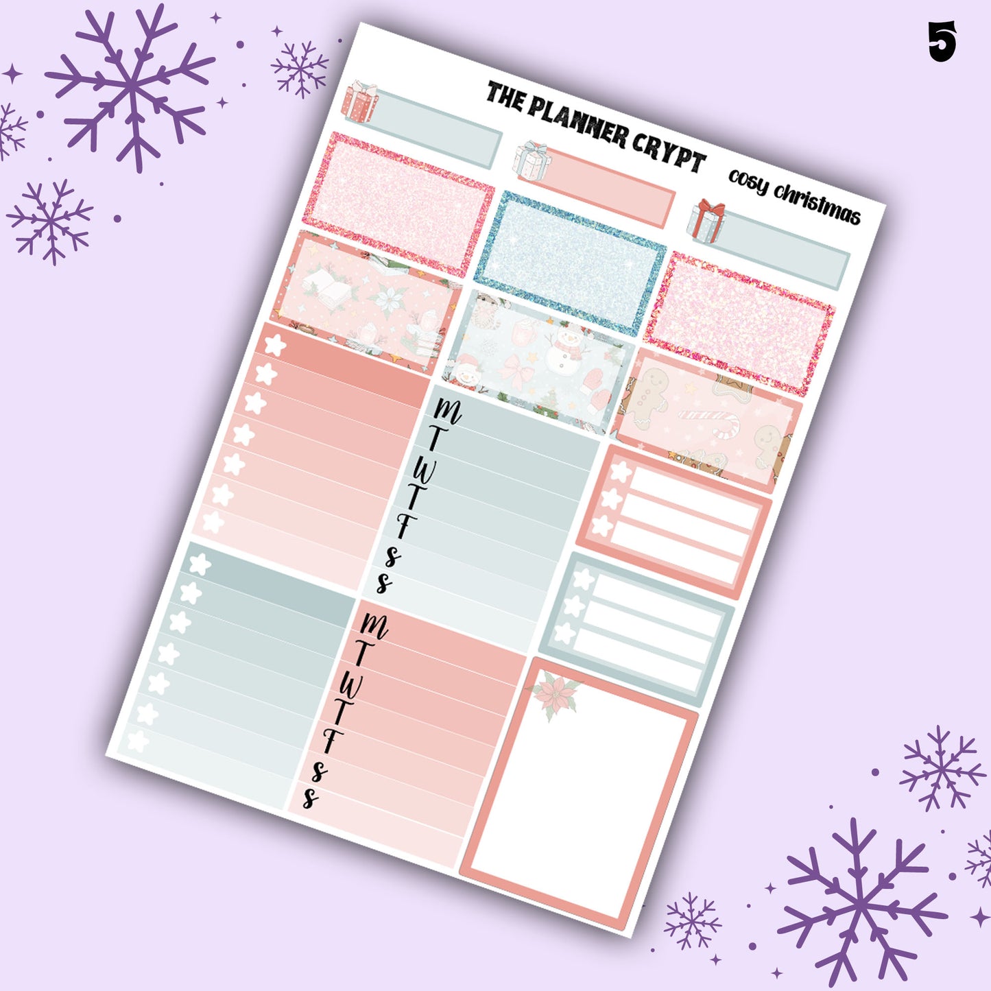 Christmas weekly planner sticker kit, cosy Christmas