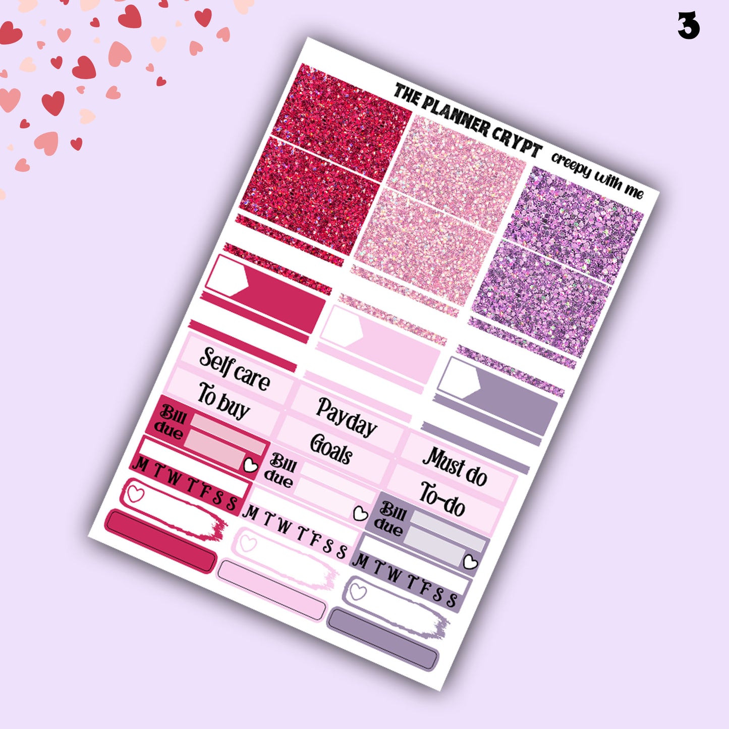 weekly planner sticker kit, planner stickers, valentines day stickers, spooky sticker kit, vertical planner, love stickers, planner