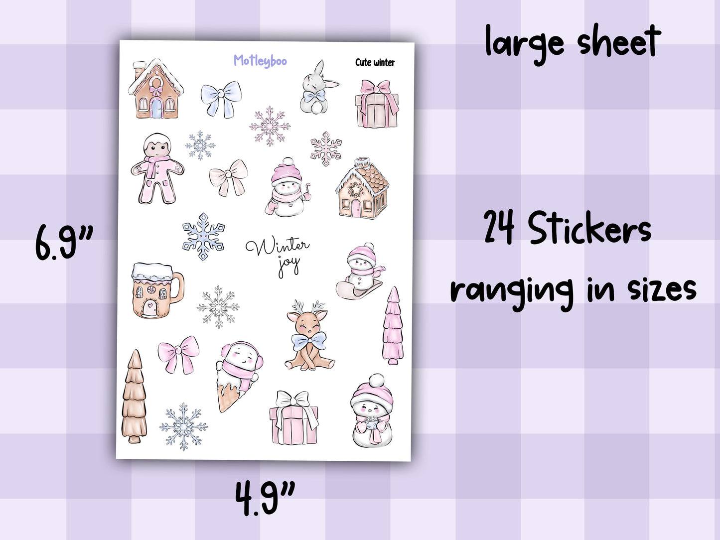 Planner sticker sheet, Christmas stickers, labels for cards, stickers