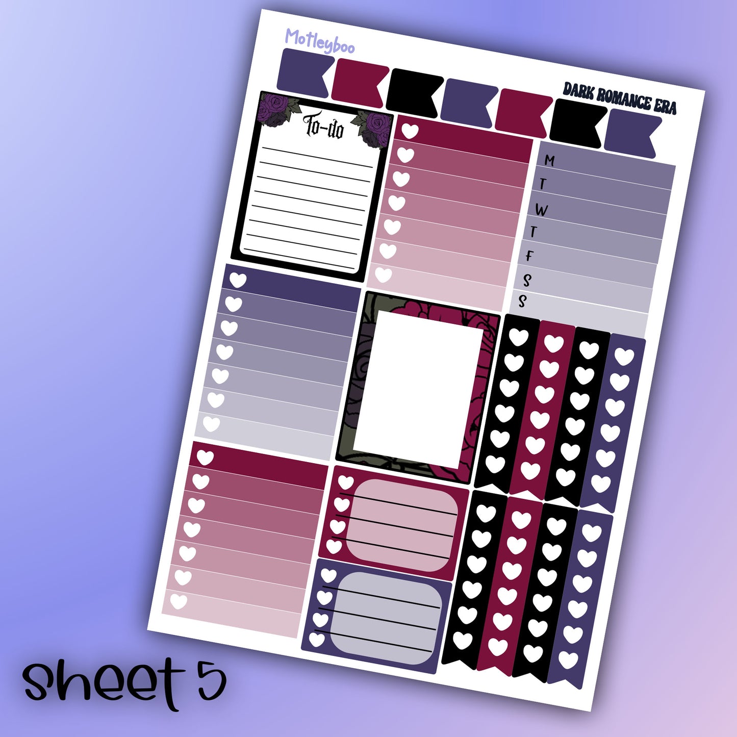 In my dark romance era weekly planner sticker kit, gifts for, book lovers, book nerds, bookish, gothic romance, skulls & books, planning