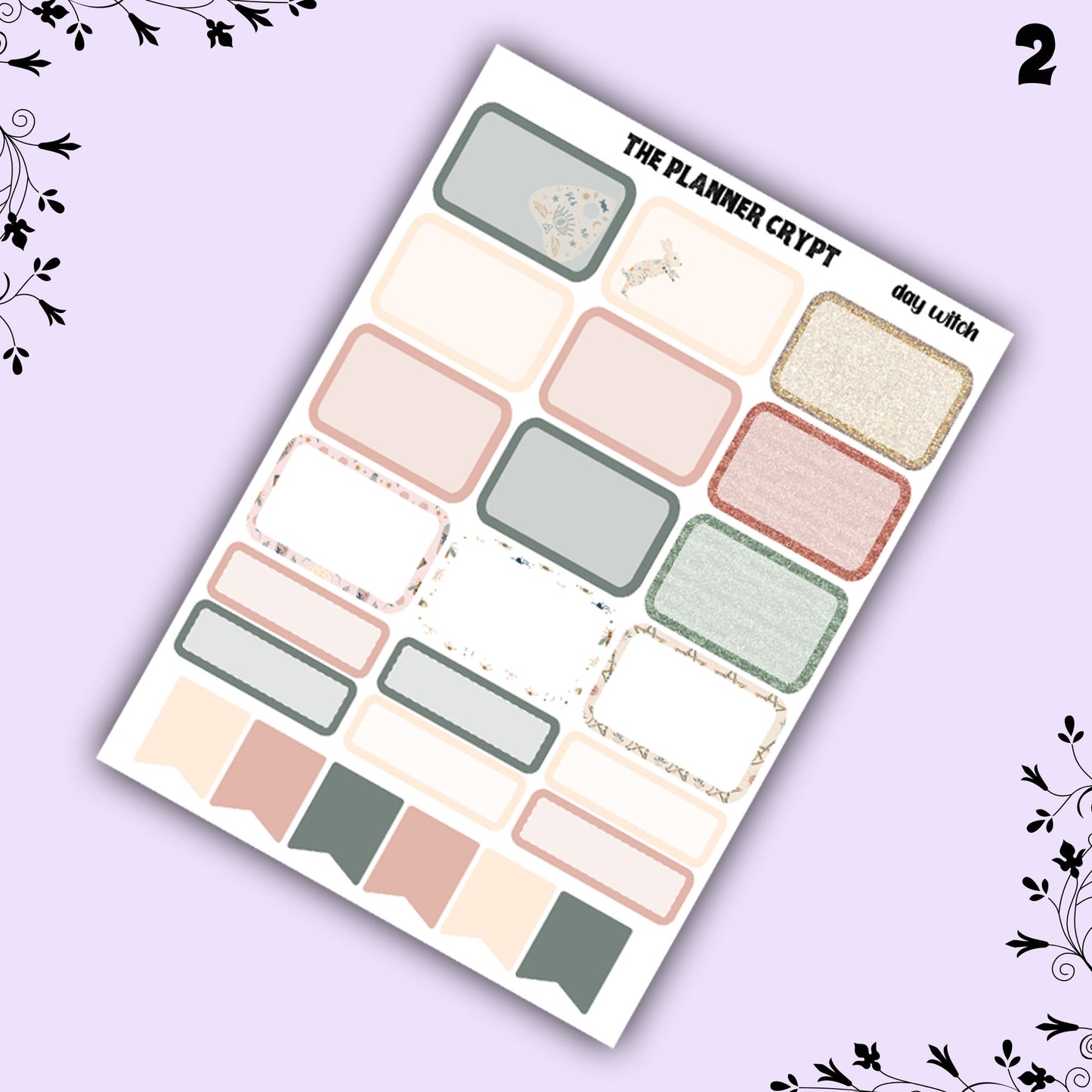 weekly planner sticker kit, gothic stickers, witch stickers, mystical stickers, celestial stickers, vertical planner
