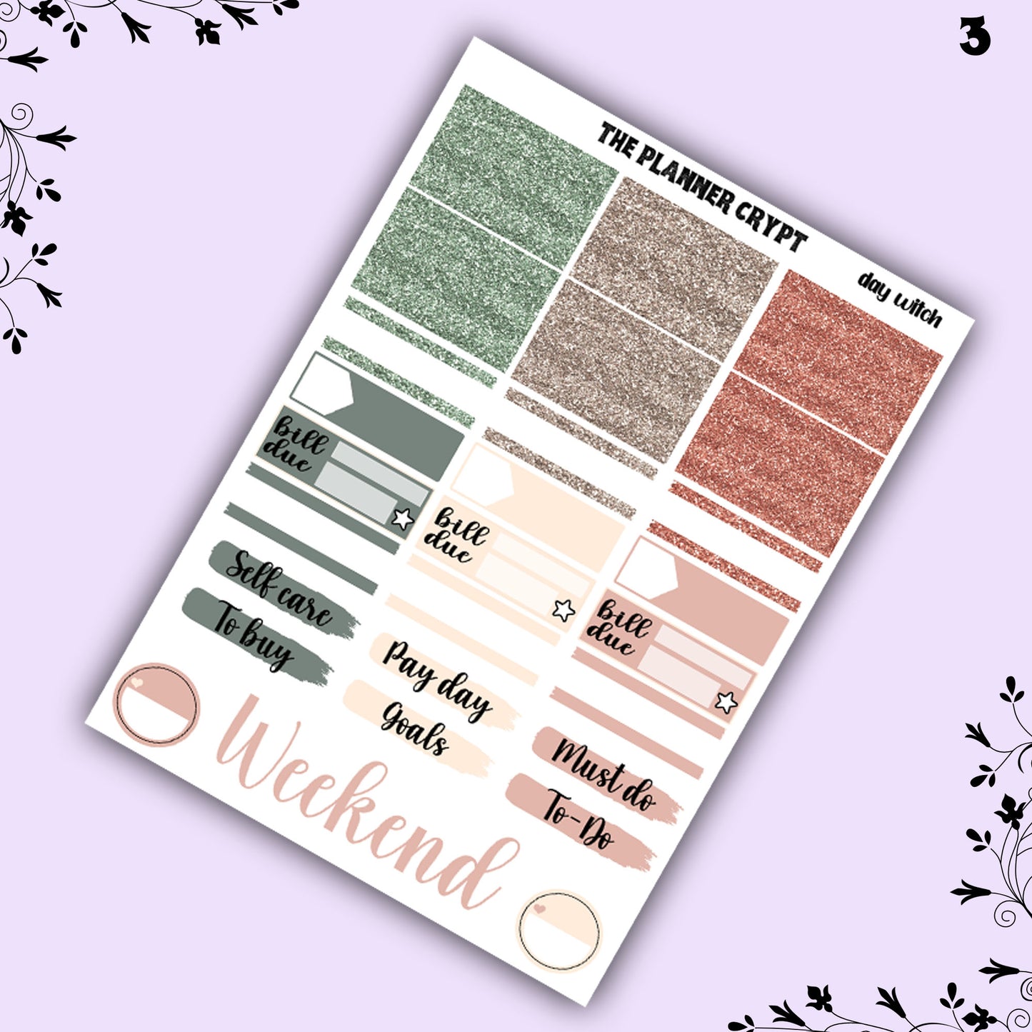 weekly planner sticker kit, gothic stickers, witch stickers, mystical stickers, celestial stickers, vertical planner