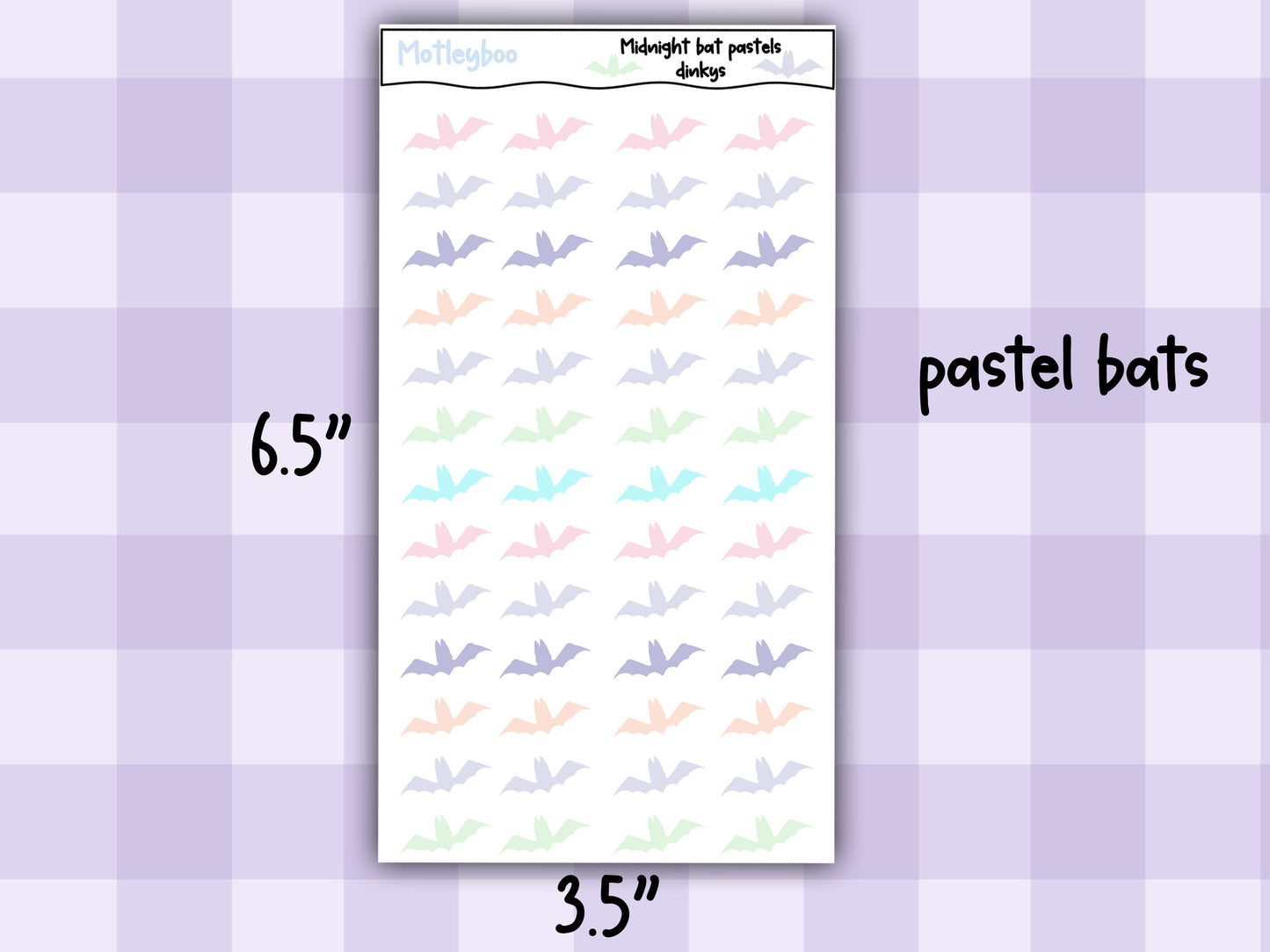 Bat stickers for gothic planning and halloween