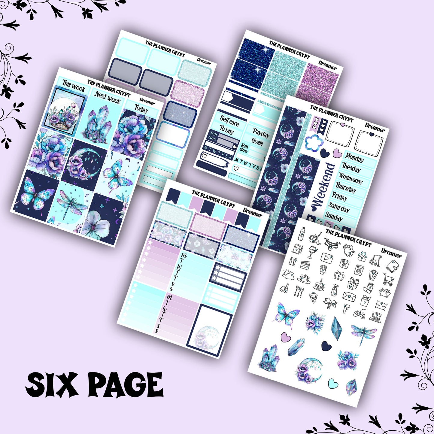 Weekly planner, sticker kit, witchy planner kit, planner stickers, vertical planner, Dreamer
